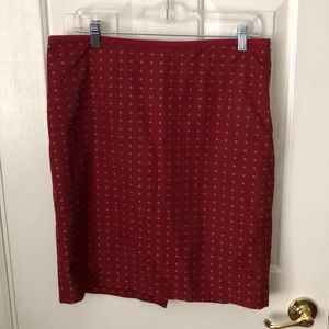 The Limited red/orange polka dot skirt